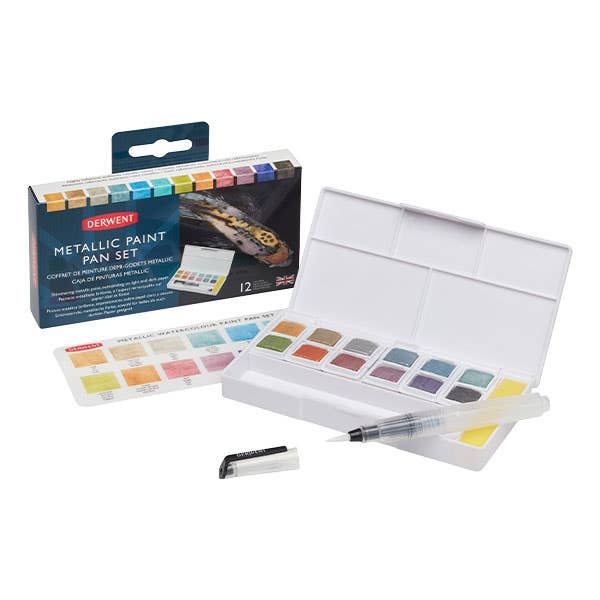 Derwent Metallic Watercolour Paint Pan Set - Image 2