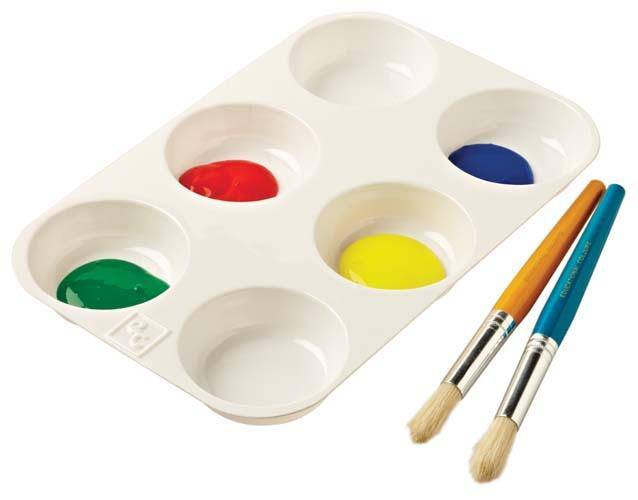 Educational Colours 6 Well Plastic Palette
