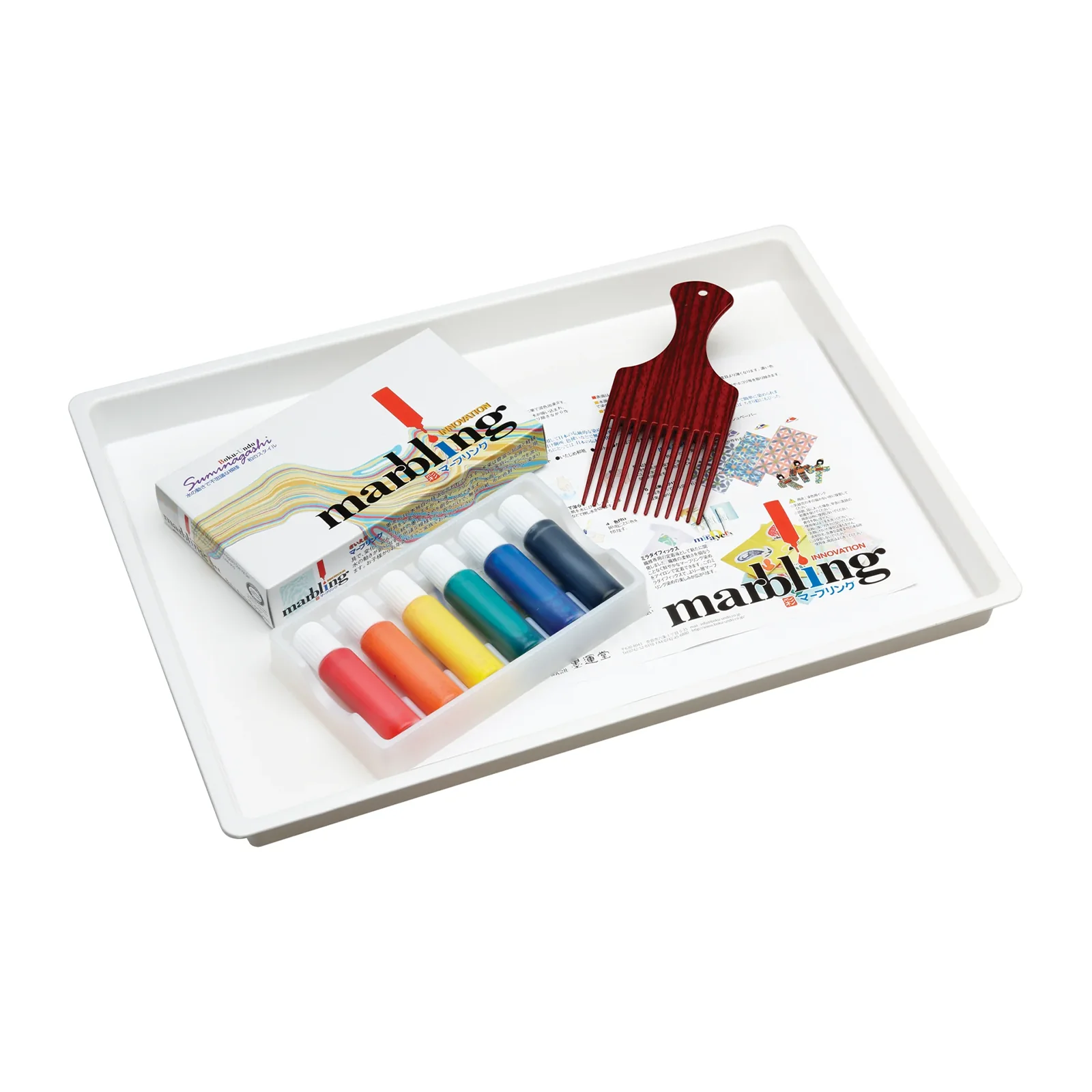 Educational Colours Bokundo Marbling Ink, Tray, Comb & Paper Set
