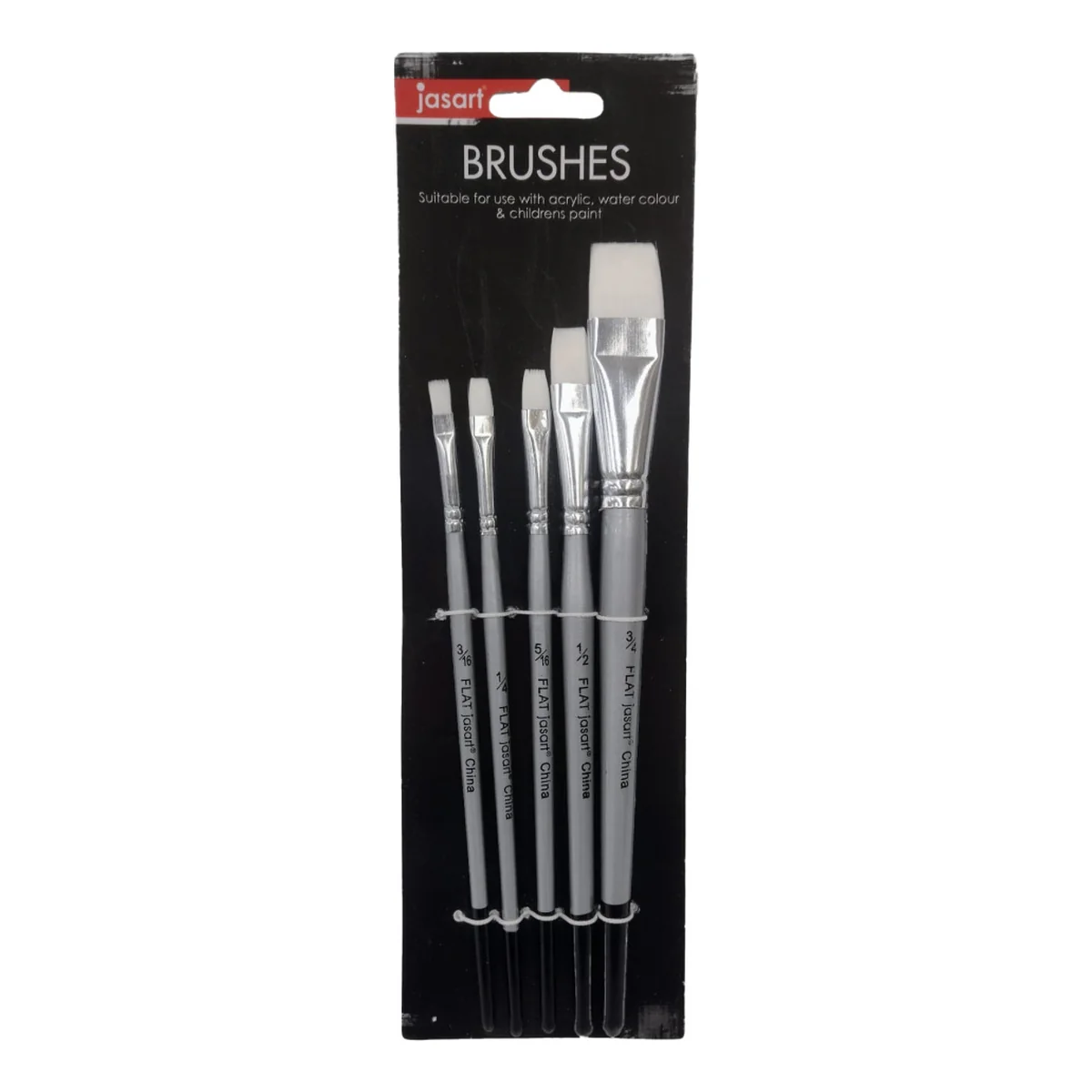 Jasart Synthetic Short Flat Brushes Set 5
