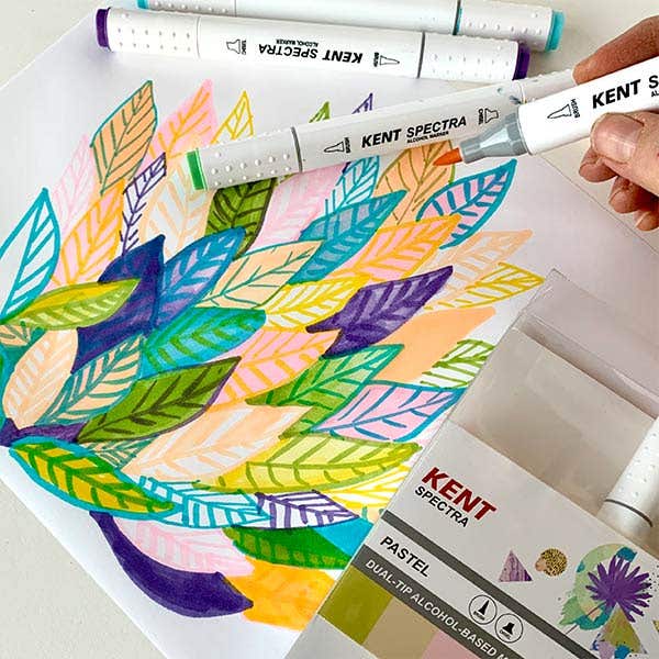 Kent Spectra Graphic Design Marker Set 6 (Pastels) - Image 2