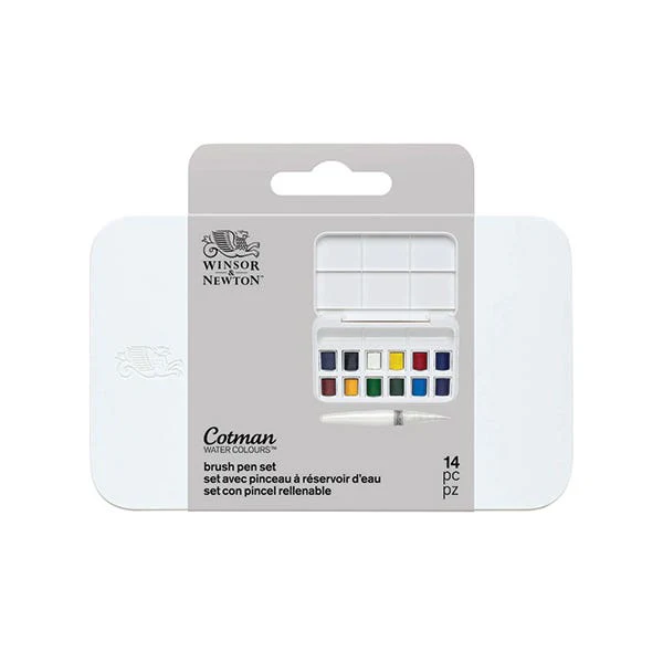 Winsor & Newton Cotman Half Pan And Brush Pen Set