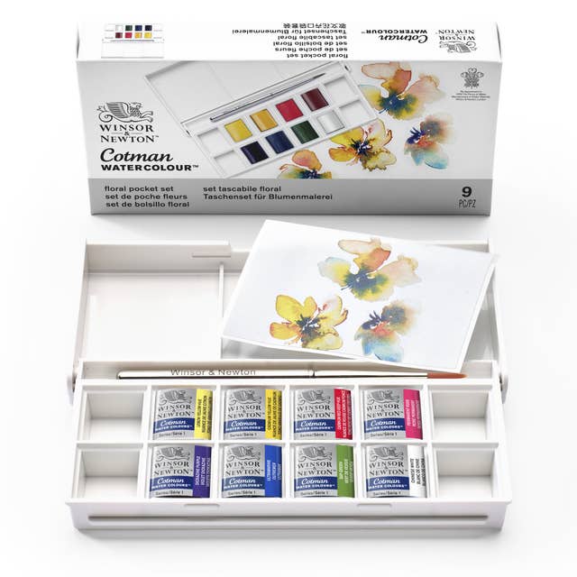 Winsor & Newton Cotman Half Pan Watercolour Pocket Set (Floral) - Image 2