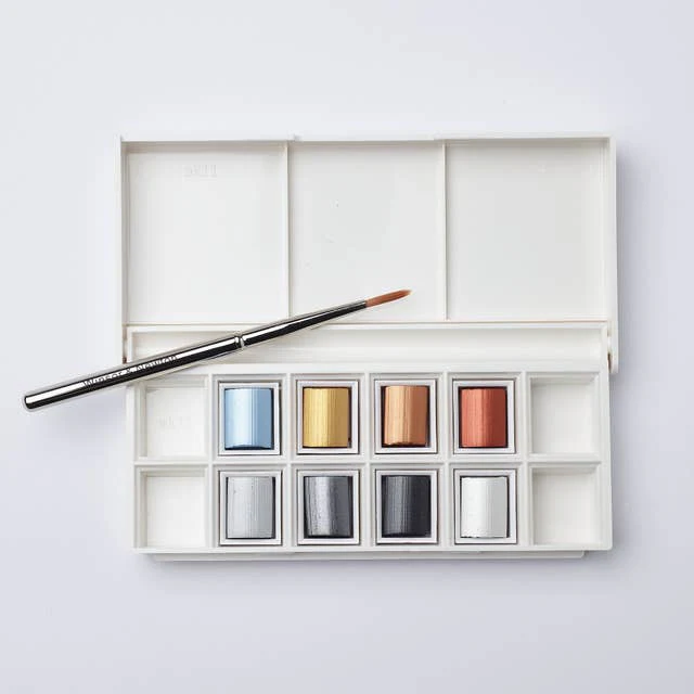 Winsor & Newton Cotman Half Pan Watercolour Pocket Set (Metallic) - Image 3