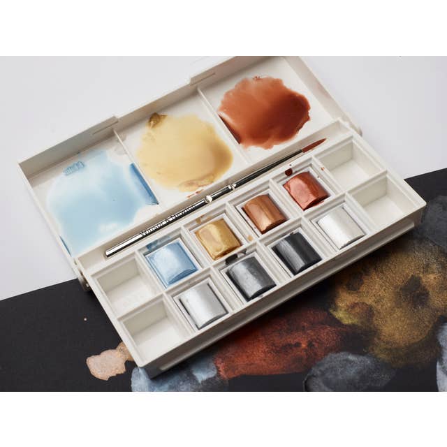 Winsor & Newton Cotman Half Pan Watercolour Pocket Set (Metallic) - Image 6