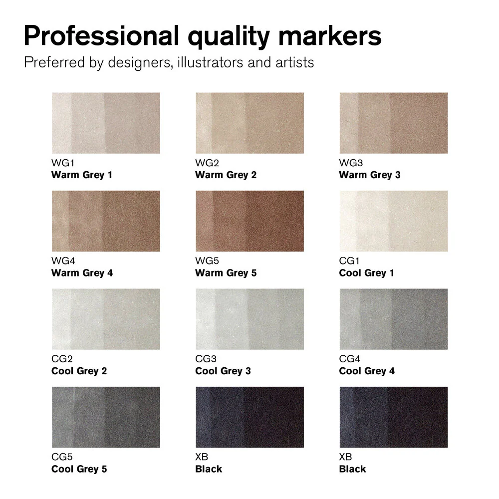 Winsor & Newton Promarker Brush Set 12 (Neutral Tones) - Image 3